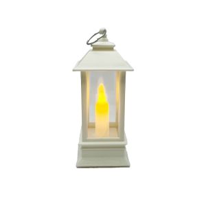 Bijeli dekorativni LED fenjer 12 x 5 cm – sa svijećom, stolni ili viseći