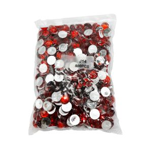 Cirkoni okrugli crveni glatki 14 mm - pakiranje 500 kom