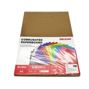 DELIGAO valoviti karton/papir A4 – 10 boja, 10 listova