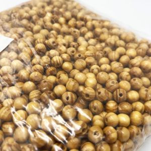 Drvene kuglice 9x10 mm svijetle 1 kg za izradu nakita, narukvica i krunica