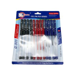 Gel olovke G-905 – set 12 kom – 0.5 mm (crna, crvena, plava tinta)