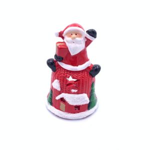 Keramička dekoracija za lučicu, Božićna kućica svjetleća, keramički fenjer 12,50x8cm Djed Mraz