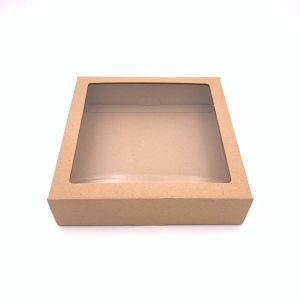 Kartonska kutija s prozorom 23x23,5x6 cm (N41F) – za poklon pakete, kolače i setove proizvoda