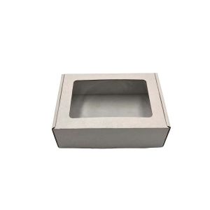 Kartonska kutija s prozorom bijela 19x13,5x6 cm (N46A)