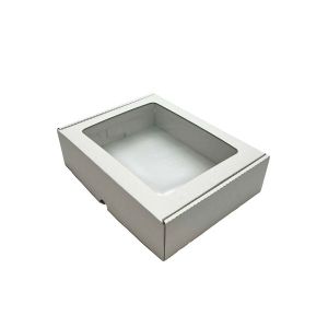 Kartonska kutija s prozorom bijela 27x20,5x7 cm (N91B) 