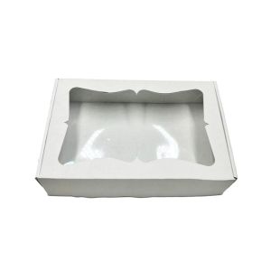 Kartonska kutija s prozorom bijela 31,5x20,5x7 cm (N48B)