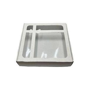 Kartonska kutija s prozorom bijela 33,5x32,5x7 cm (N48A)