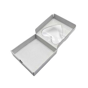 Kartonska kutija s prozorom bijela srce 17x18x4 cm (B91B) 2