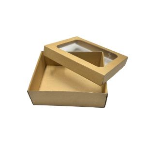 Kartonska kutija s prozorom i poklopcem 23x19x7 cm (N47B)