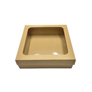 Kartonska kutija s prozorom i poklopcem 25x25,5x7 cm (N47C) 