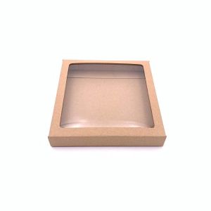 Kartonska kutija s prozorom natur 16x15x2,5 cm (N41G) – za suvenire, dekoracije i premium plošne proizvode