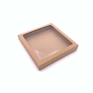 Kartonska kutija s prozorom natur 16x15x2,5 cm (N41G) – za suvenire, dekoracije i premium plošne proizvode