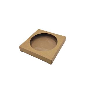 Kartonska kutija s prozorom natur 18,5x18,5x3 cm (N70B) – za kolače, ručno rađene proizvode i tradicionalne slastice