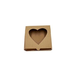 Kartonska kutija s prozorom natur srce 11x11x3 cm (B13) 