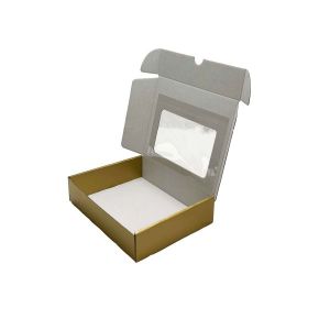 Kartonska kutija s prozorom zlatna 23x18x5.5 cm (N72Z) 2