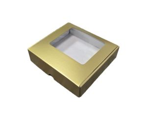 Kartonska kutija s prozorom zlatna 24x21.5x5.5 cm (N71Z)