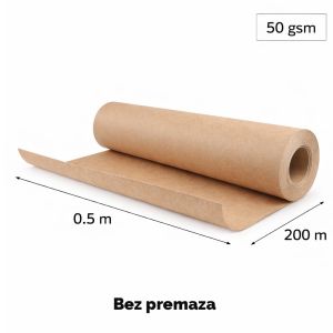 Kraft havana papir 0.5 x 200 m 50 gsm bez premaza 7 kg za pakiranje i zaštitu