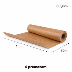 Kraft havana papir 1 x 25 m 60 gsm s premazom 1.98 kg za hranu i pakiranje