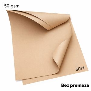 Kraft havana papir u arku 70 x 100 cm 50 gsm bez premaza 50/1 1.855 kg