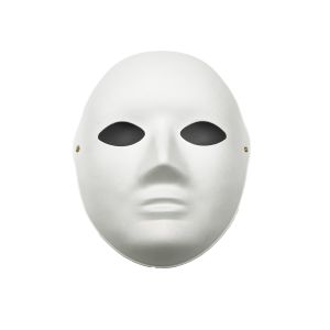 Papirnata maska za ukrašavanje 22 × 17 cm – bijela dekorativna maska za bojanje