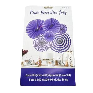 Papirnate Rozete Ljubičaste – Set 6 Dekorativnih Party Lepeza