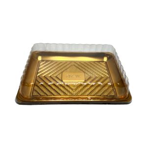 PET kutija JY-345 - 34.5x8.5cm, PET zlatna kutija za slastice, kolače, sushi, plate i gastro