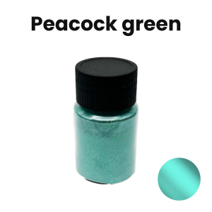 Pigment u prahu s bisernim efektom za epoksi smolu 10 g – Paunovo zelena (Peacock Green)