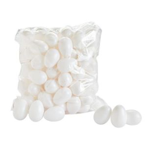 Plastična PVC jaja bijela s rupicom na dnu 4cm