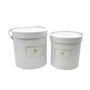 Poklon kutija za cvijeće s ručkom 2/1 (20x20 cm) – bijele flower box kutije 1