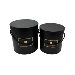 Poklon kutija za cvijeće s ručkom 2/1 (20x20 cm) – crne flower box kutije