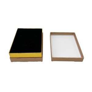 Poklon kutija za nakit 11×8×3,5 cm – Zlatno-smeđa sa zlatnom crtom