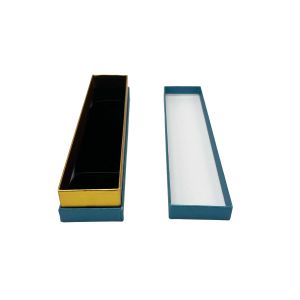 Poklon kutija za nakit 22×5×3,5 cm – Tirkizna sa zlatnom crtom