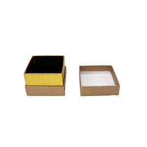 Poklon kutija za nakit 5×4 cm – Zlatno-smeđa sa zlatnom crtom