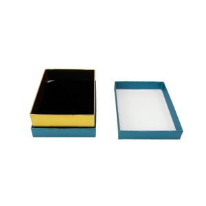 Poklon kutija za nakit 9×7×3 cm – Tirkizna sa zlatnom crtom