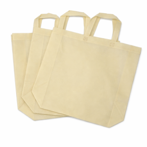 Promo vrećica s ručkama 35x45 cm – netkani polipropilen za tisak – bež