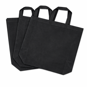 Promo vrećica s ručkama 35x45 cm – netkani polipropilen za tisak – crna