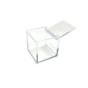 PVC kutijica s poklopcem – kockasta 5x5 cm, prozirna