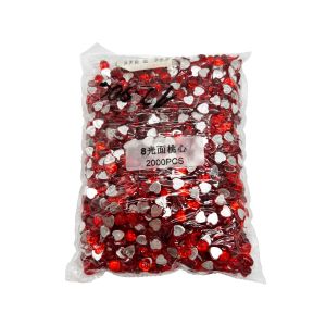Stakleni cirkoni srce crveni 8 mm - pakiranje 2000 kom