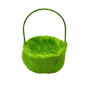 Uskrsna košarica s ručkom zelena 17 × 8,5 cm – dekorativna košarica od prirodnih vlakana