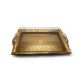 PET kutija JY-80073 - 39.5x26.2x6.9cm, PET zlatna kutija za slastice, kolače, sushi, plate i gastro