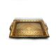 PET kutija JY-80074 - 35.7x24.3x6.9cm, PET zlatna kutija za slastice, kolače, sushi, plate i gastro