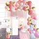 Set balona za girlandu, svod - Pink, bijela, Šljokasto zlatni