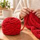 Crvena vunena pređa od chenille-pliša 165 g – mekana pliš pređa