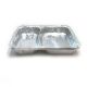 Aluminijske posude za jednokratnu upotrebu s pregradom i poklopcem 750mL 22x17,5x3,5cm