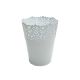 Metalna vaza čipka 9.5x15 cm – Bijela