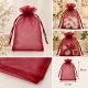 Tamnocrvena bordo organza vrećica 13 × 18 cm s vezicama za poklone, suvenire i nakit