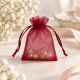 Organza vrećica 7 × 9 cm – tamnocrvena, za nakit i poklone