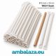 Široke kraft papirnate slamke 8 mm x 24 cm, pojedinačno pakirane u bijeli papirnati omot, pakiranje 100 komada