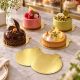 Zlatna okrugla papirnata podloga za mini torte i slastice 9 cm, pakiranje 100 komada