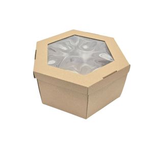Kartonska kutija s prozorom 21.5x21.5x11.5 cm (N124) – za poklon setove, sir i delikatese